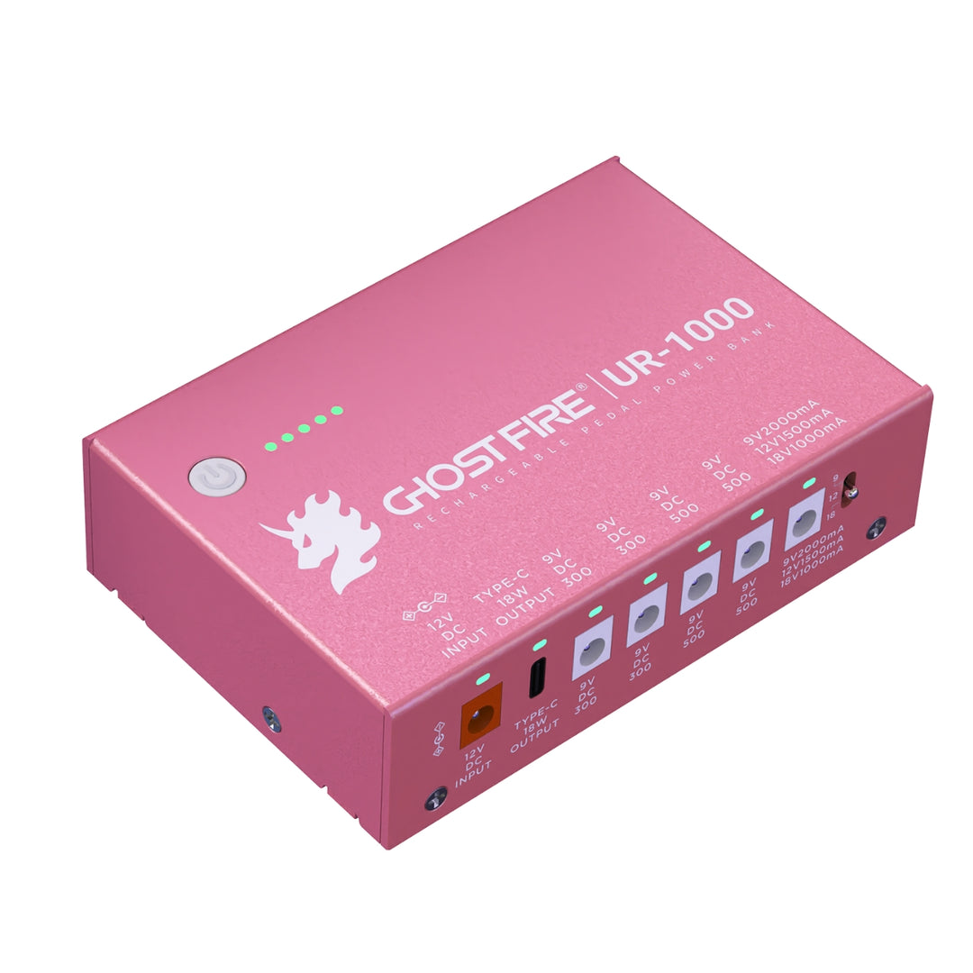 GHOST FIRE UR-2000 Guitar Pedal Power Supply – 9V/12V/18V Isolated Outputs, Wireless Charging, Short-Circuit Protection, Lifetime Warranty