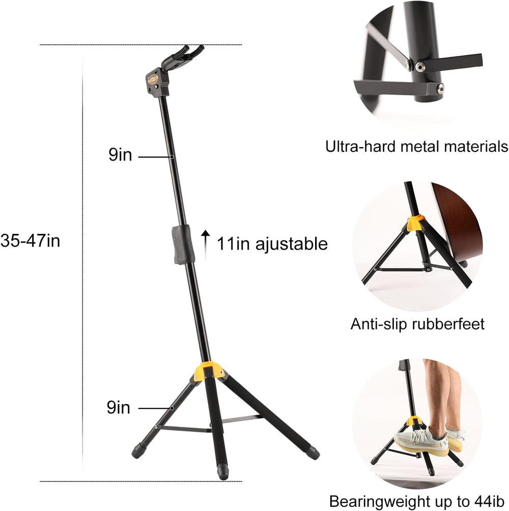 GHOSTFIRE AutoGrip Guitar Stand Foldable Guitar Display Rack Fit Electric Guitar/Bass/Acoustic (GBS-8)