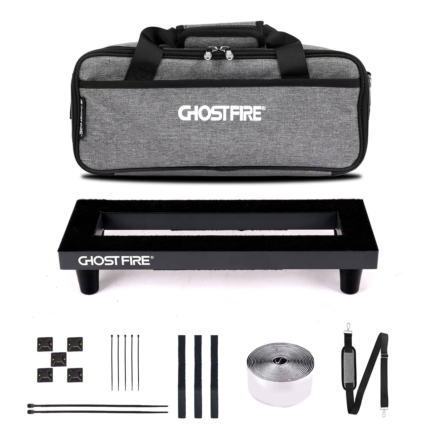 Ghost Fire SPL-01 Ultra-Light Guitar Effects Pedal Board Pack – Portable, Durable & Easy Setup (SPL-01)