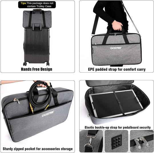 Ghost Fire Guitar Pedal Board Aluminum Alloy Effect Pedalboard with Carry Bag F-STANDARD1.5