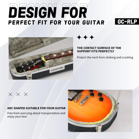 Ghostfire Electric Guitar Hard Case – Protective Hardshell Angled Guitar Case(LP)