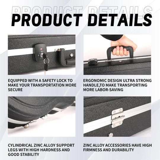 Ghostfire Electric Guitar Hard Case – Protective Hardshell Angled Guitar Case(LP)
