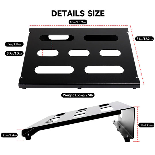 Ghost Fire Guitar Pedal Board Ultrathin Aluminum Effect Pedalboard with Carry Bag U series (UP-03 Deluxe suit)