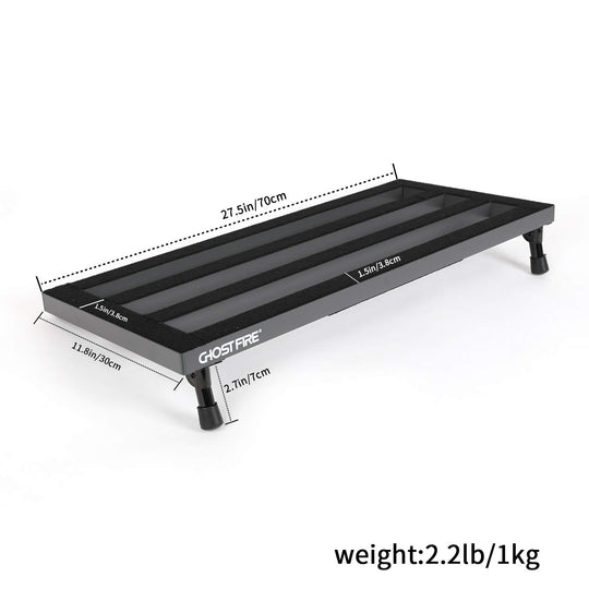 Ghost Fire Guitar Pedal Board Aluminum Alloy 2.2ib Super light Effect Pedalboard 27.5''x11.8'' with Carry Bag SPL-07