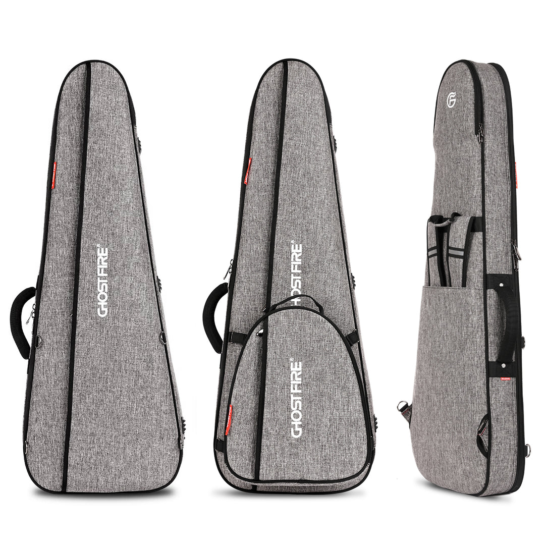 GHOSTFIRE High-end Electric Guitar Bag Super thick fit ST/TL ,LP/SG An Expansion Package Is Attached (Electric Guitar Bag-Grey 3.0)