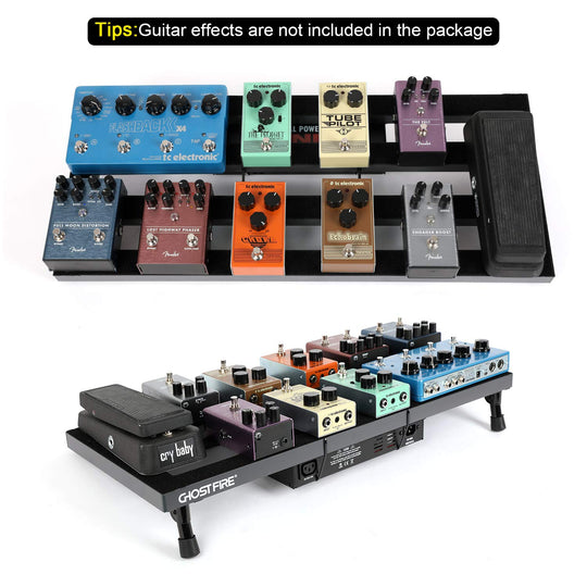 Ghost Fire Guitar Pedal Board Aluminum Alloy 2.2ib Super light Effect Pedalboard 27.5''x11.8'' with Carry Bag SPL-07