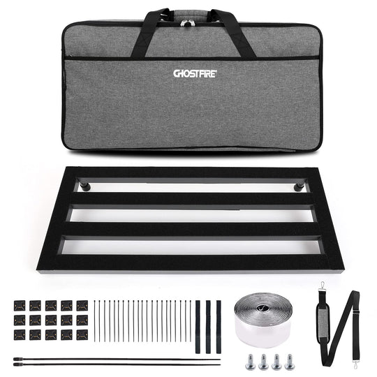 Ghost Fire Guitar Pedal Board Aluminum Alloy 2.2ib Super light Effect Pedalboard 27.5''x11.8'' with Carry Bag SPL-07