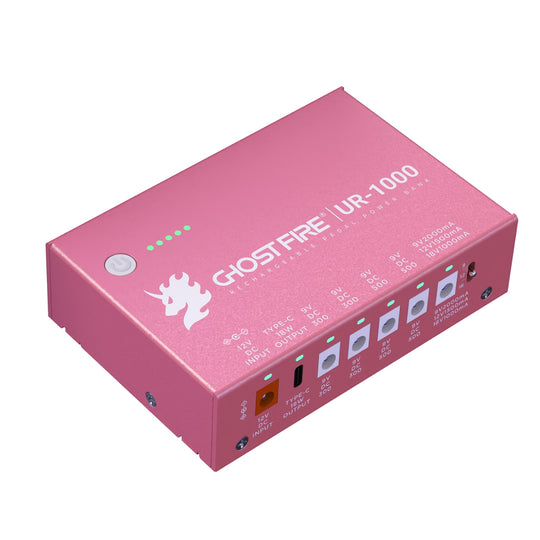 GHOST FIRE UR-2000 Guitar Pedal Power Supply – 9V/12V/18V Isolated Outputs, Wireless Charging, Short-Circuit Protection, Lifetime Warranty