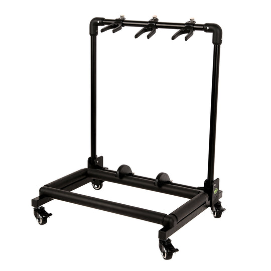 GHOSTFIRE GAW Series Guitar Stand with Wheels | Folding 3, 5 & 7 Guitar Rack for Electric, Acoustic & Bass Guitars