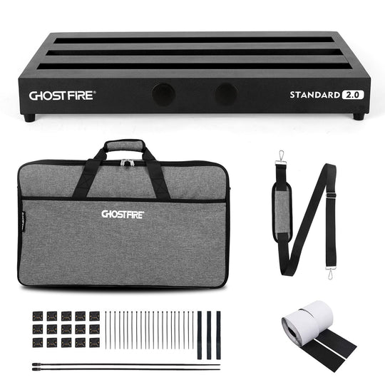 Ghost Fire Guitar Pedal Board Aluminum Alloy 3.3lb Effect Pedalboard 22''x12.5x2.75''with Carry Bag,V series (V-STANDARD 2.0)