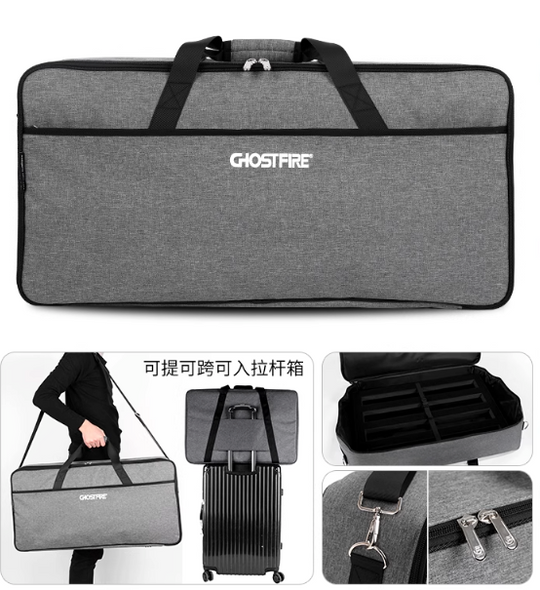 Ghostfire V-Standard 3.0 Guitar Pedalboard – Lightweight Aluminum Effects Pedal Board for Guitar & Bass with Cable Management