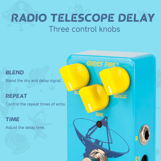 Pedal de efecto de retardo de guitarra GHOSTFIRE (RADIO TELESCOPE DELAY) 