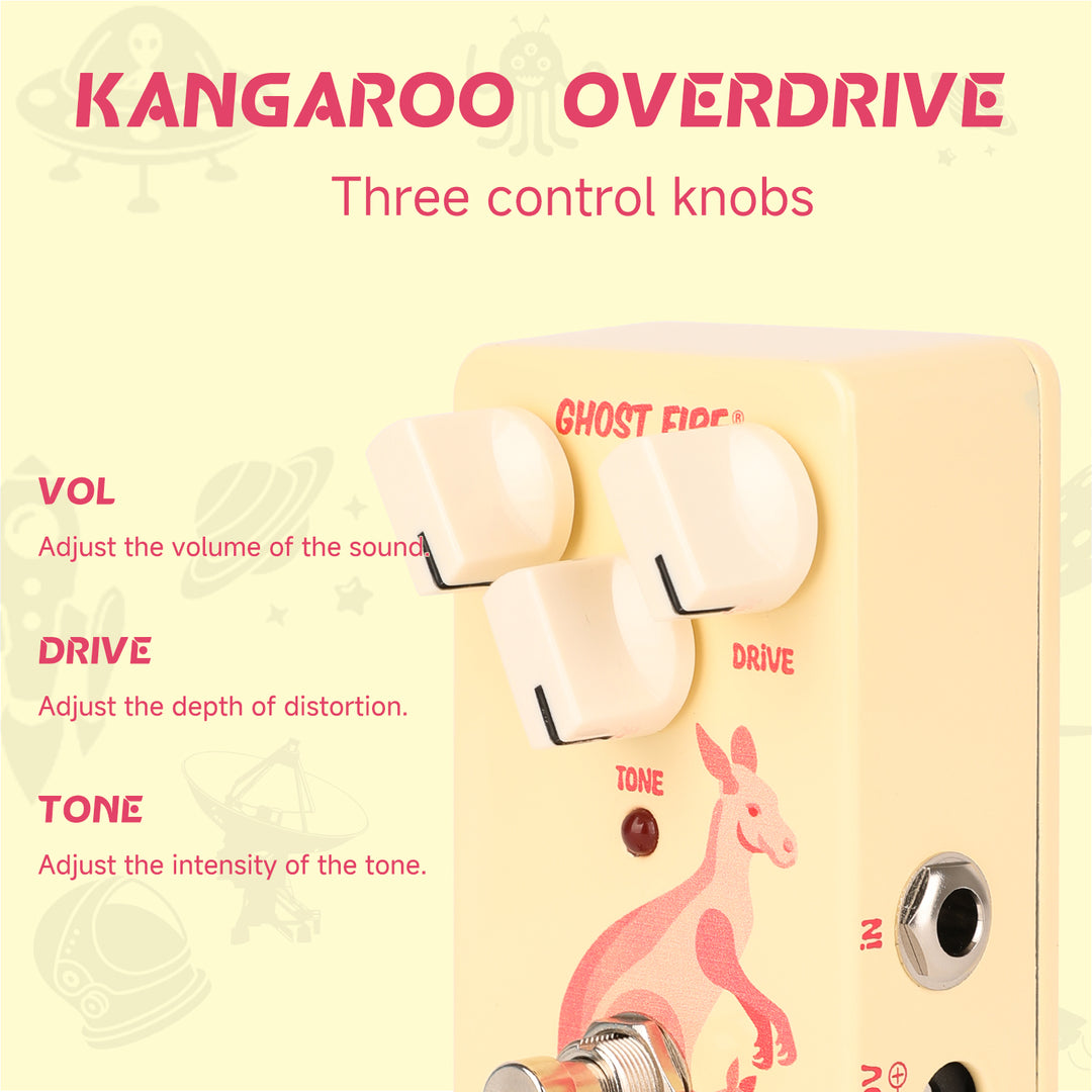 GHOSTFIRE Guitar Overdrive Effect Pedal for Electric Guitar (KANGAROO OVERDRIVE)