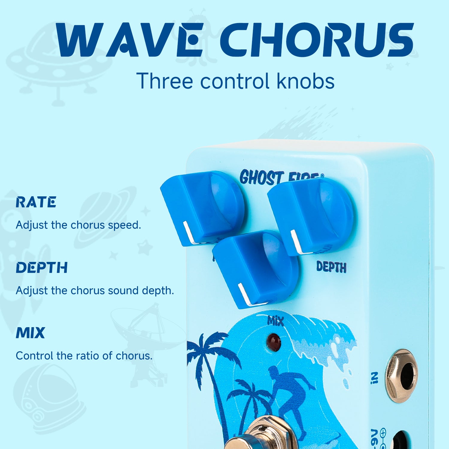 GHOSTFIRE Guitar Chorus Effect Pedal (WAVE CHORUS) – Ghost