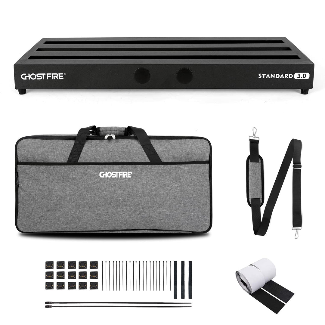 3 pedal board Ghostfire V-Standard 3.0 Guitar Pedalboard – Lightweight Aluminum Effects Pedal Board for Guitar & Bass with Cable Management V-Standard 3.0 SET