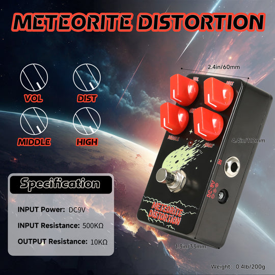 Pedal de efecto de distorsión de guitarra GHOSTFIRE (METEORITE DISTORTION) 