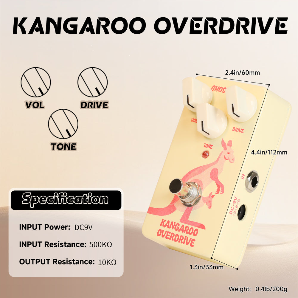 🎁Black Friday Pre-Sale🔥GHOSTFIRE Guitar Overdrive Effect Pedal for Electric Guitar (KANGAROO OVERDRIVE)