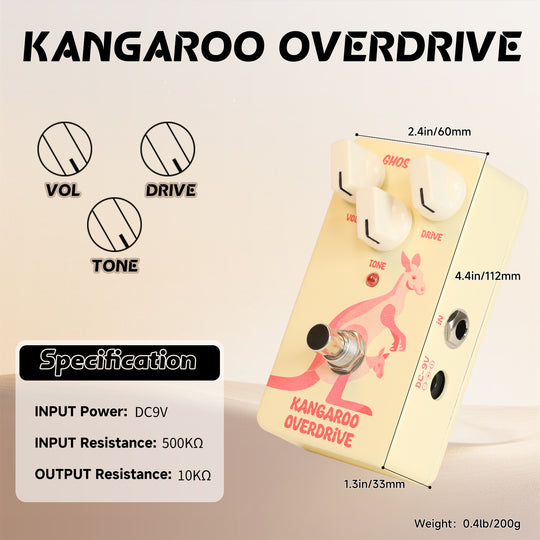 GHOSTFIRE Guitar Overdrive Effect Pedal for Electric Guitar (KANGAROO OVERDRIVE)