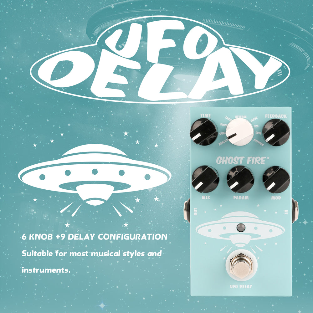 Pedal de efecto de retardo de guitarra GHOSTFIRE (UFO Delay) 