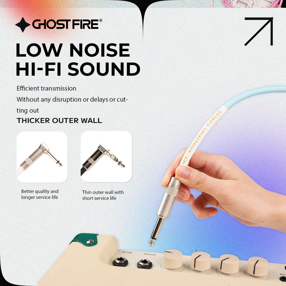 🎁ブラックフライデースペシャル🔥1つ買うと1つ無料🔥GHOSTFIRE 直角楽器ケーブル 高性能ケーブル