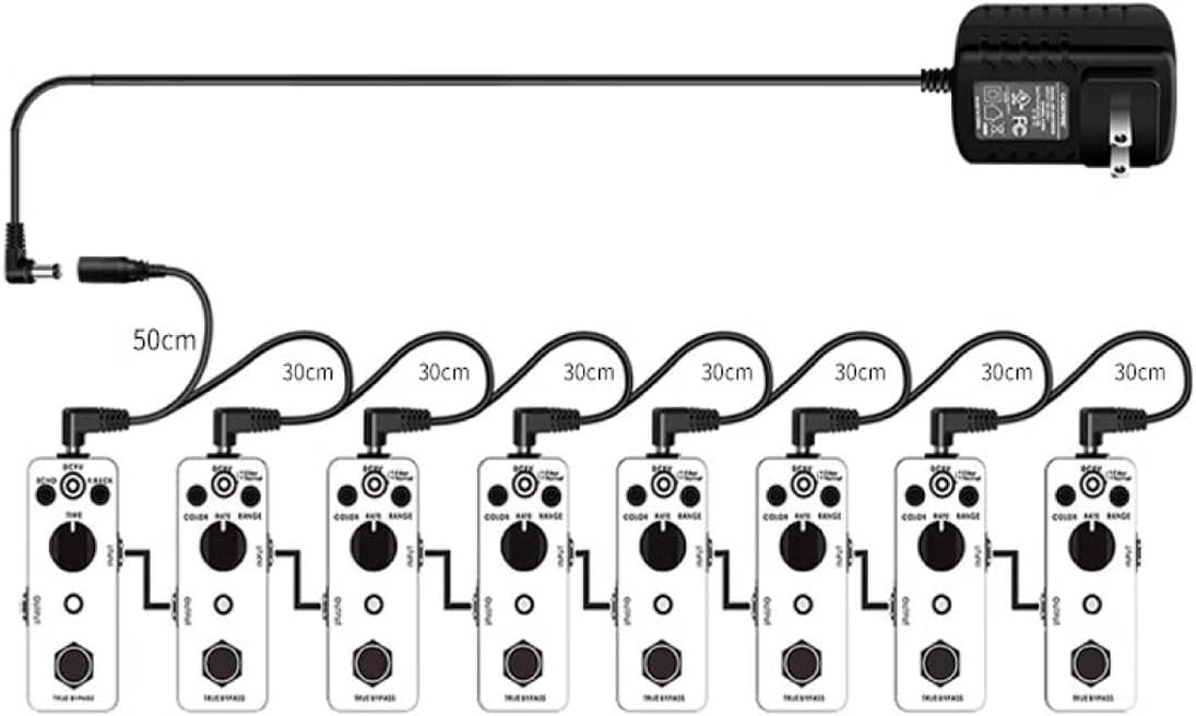 GHOSTFIRE 9V ギター ペダルボード 電源アダプター (9V1.5A) 8 ウェイ