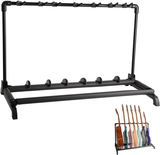 🎁Black Friday Pre-Sale🔥GHOSTFIRE 7 Multi-Guitar Stand Display Rack Black Guitar Display Holder Fit Guitar/Bass/Acoustic (GHS-7)