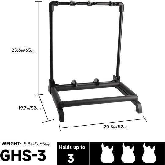 🎁Black Friday Pre-Sale🔥GHOSTFIRE 3 Multi-holder Guitar Stand Foldable Guitar Display Rack Fit Guitar/Bass/Acoustic (GHS-3)