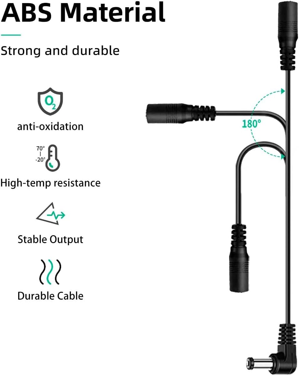 9v pedal cable GHOSTFIRE 9V Guitar Pedalboard Power Supply Adapter(9V1.5A) with 8 Way Cable Daisy Chain for Guitar Bass Effect Pedal Board (GA-8) GA-8