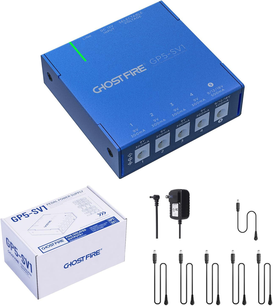 pedal netzteil GHOST FIRE GP5-SV1 Isolated Pedal Power Supply – 5 Independent Outputs – Ghost Fire Audio