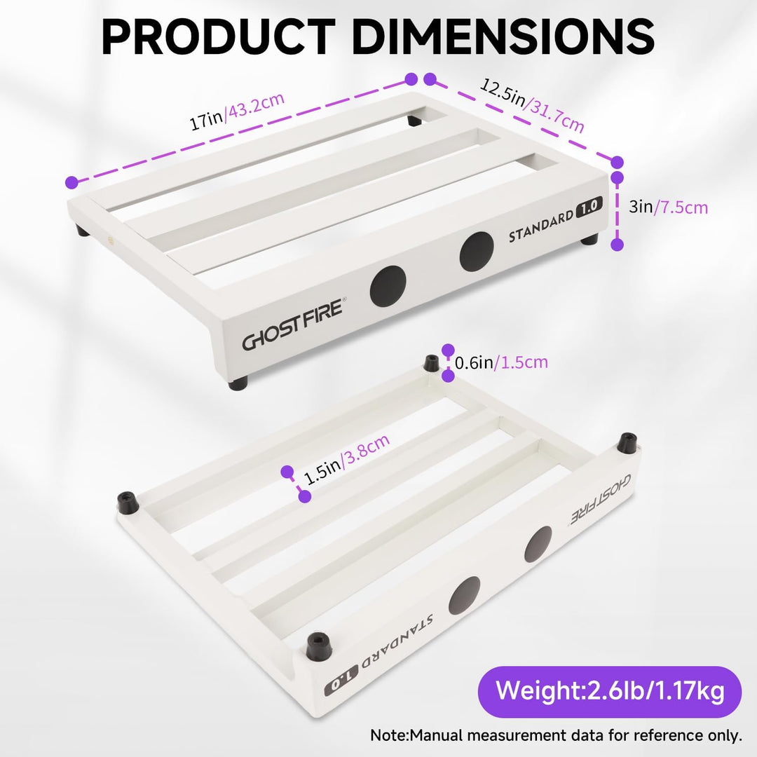 guitar pedal board dimensions Ghost Fire Limited Edition Guitar Pedal Board Aluminum Alloy 2.6lb Eff – Ghost Fire Audio