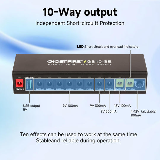 🎁Black Friday Pre-Sale🔥POWER SUPPLY  Designed for each pedal - Thin and light | Expandable | High power | Short circuit protection power supply.