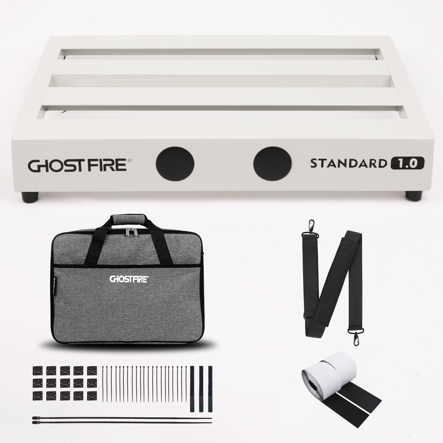 amazon guitar pedal board Ghost Fire Limited Edition Guitar Pedal Board Aluminum Alloy 2.6lb Effect Pedalboard 17"x12.5"x3 with Carry Bag,New V series (V-STANDARD 1.0 PINK,
