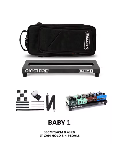 Ghost Fire Guitar Pedal Board Aluminum Alloy 1.08lb Effect Pedalboard 13.7''x5.5''x1.9" with Carry Bag,V series (V-BABY 1)