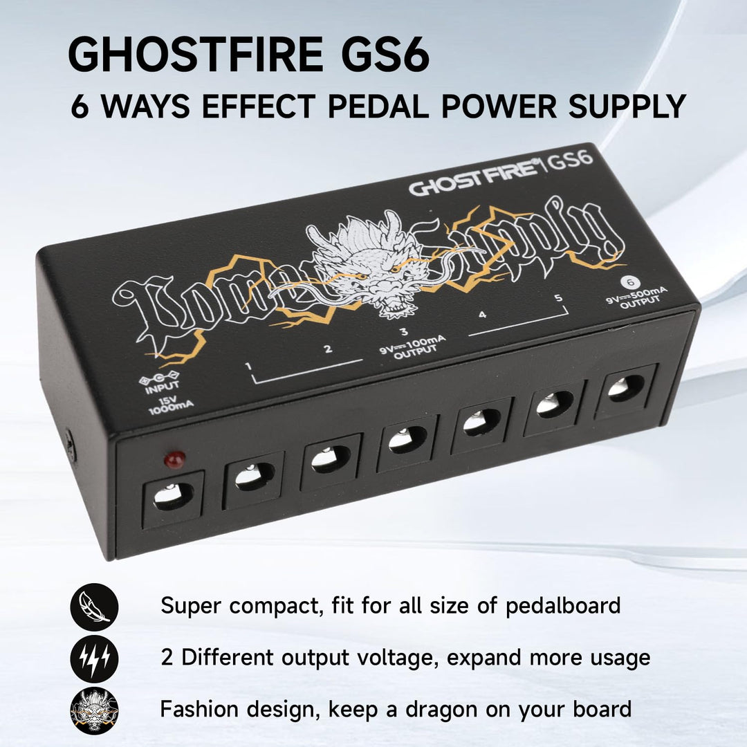 🎉New Year Hot Sale🎸GHOSTFIRE GS6 Guitar Pedal Power Supply 9V