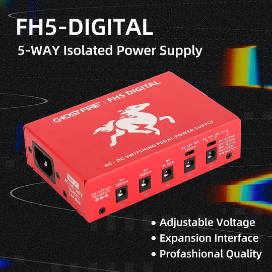 Fuente de alimentación para pedales GHOSTFIRE, banco de energía aislado con protección independiente contra cortocircuitos (FH10-SV4)