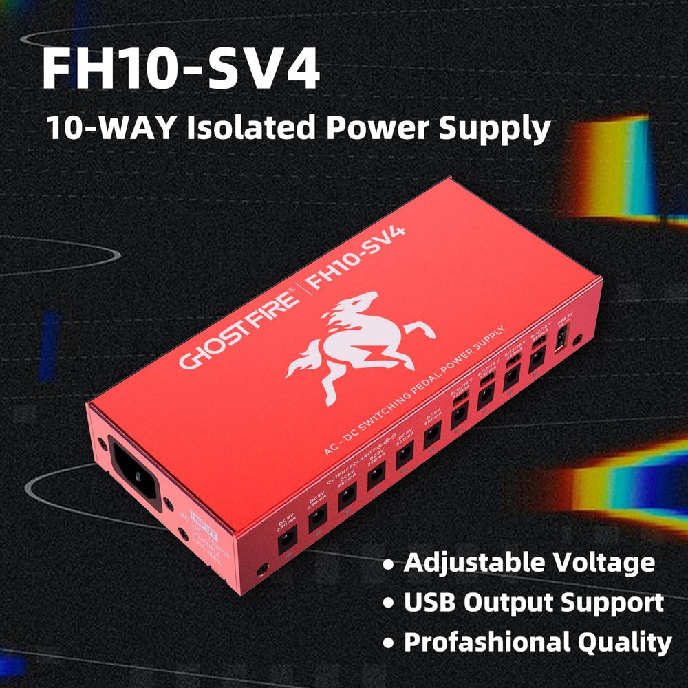 GHOST FIRE Pedal Power Supply Isolated with Independent short-circuit protection (FH10-SV4)