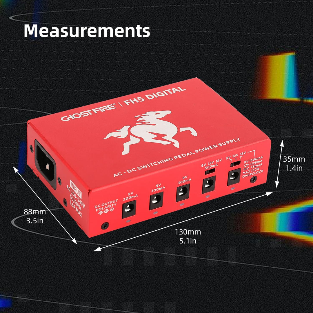 best effects pedal power supply Ghost FIRE Pedal Power Supply Isolated with Independent Short-Circuit Protection (FH5-DIGITAL)