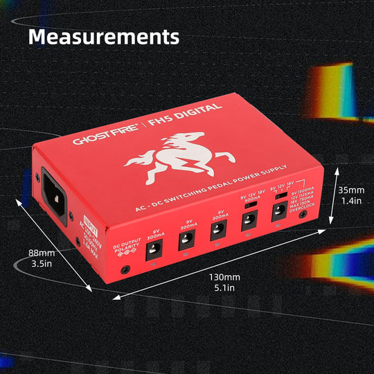 Fuente de alimentación para pedales GHOSTFIRE, banco de energía aislado con protección independiente contra cortocircuitos (FH10-SV4)