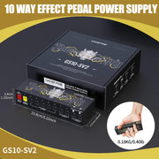 GHOSTFIRE GS10-SV2 10-Output Guitar Pedal Power Supply 9V/1000mA High Current for 9V/12V/18V Effect Pedals (GS10-SV2)
