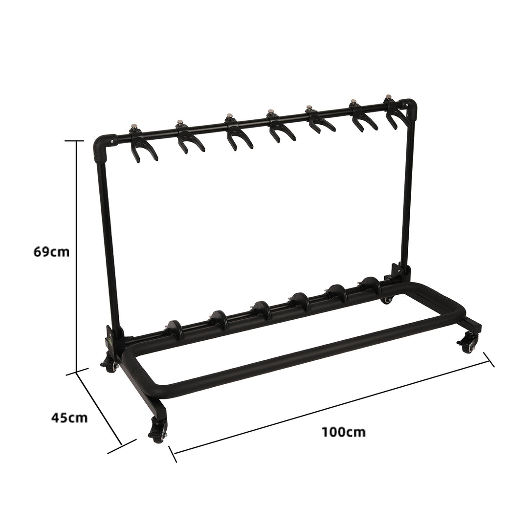 GHOSTFIRE GAW Series Guitar Stand with Wheels | Folding 3, 5 & 7 Guitar Rack for Electric, Acoustic & Bass Guitars