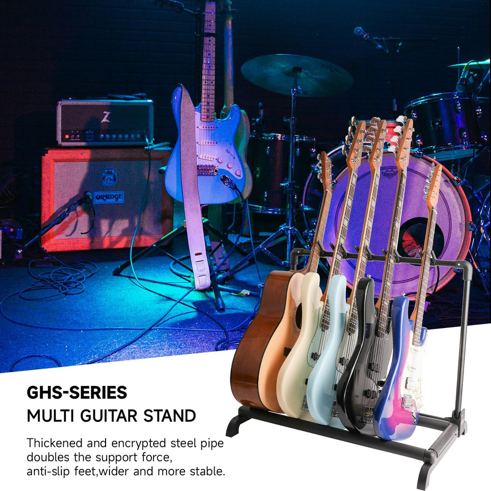 🎁Halloween Exclusive: Limited Time 49% OFF🔥GHOSTFIRE 3 Multi-holder Guitar Stand Foldable Guitar Display Rack Fit Guitar/Bass/Acoustic (GHS-3)