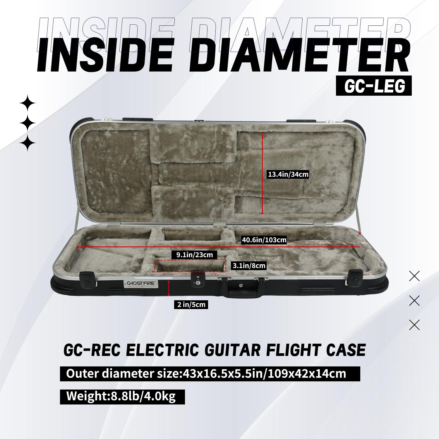 GHOSTFIRE Hard-Shell Cases Electric Guitar Case Super thick fit ST