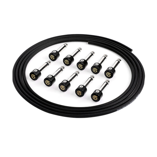 🎁Black Friday Pre-Sale🔥Ghost Fire Solderless Pedalboard Cable Kit - No Cable Stripping Required,6.5ft/10ft Cable & 10 Nickel Plated Copper Tip Connectors for Guitar Effects & Pedal Board，with Cutter, Bolt Driver (SP-01)