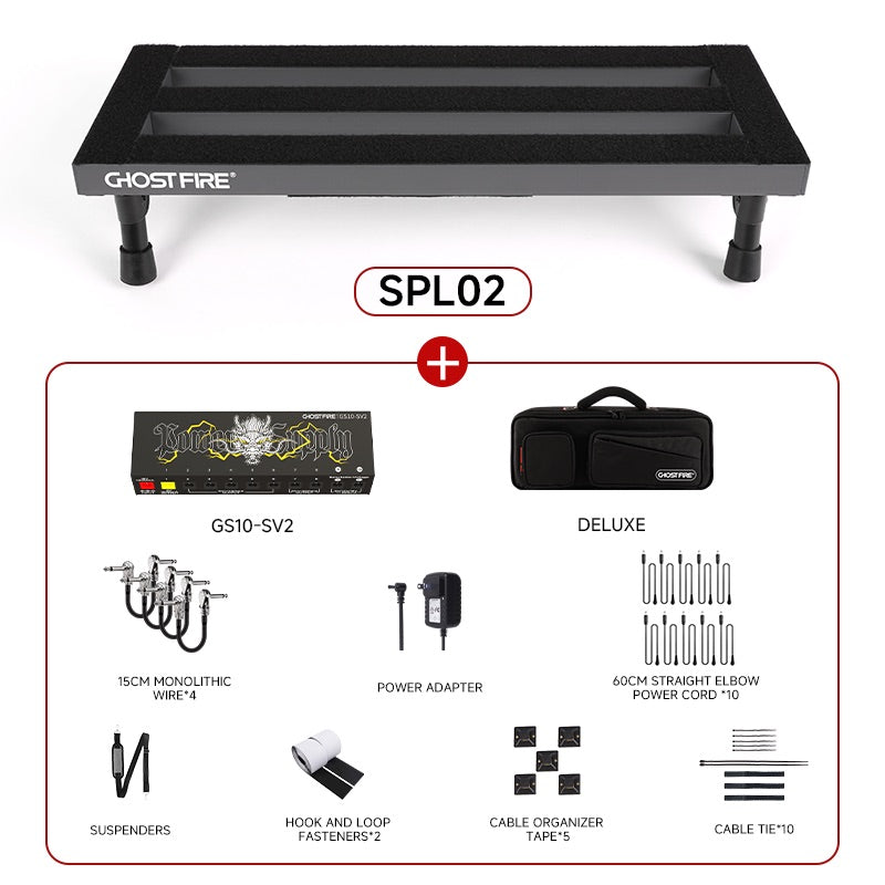 Buy 1 Get 2 Free 🎁 Ghost Fire S Series Ultra-Light Guitar Pedalboard + Free Deluxe Pack & Power Supply