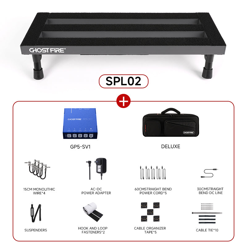 Ghost Fire S Series Ultra-Light Guitar Pedalboard + Free Deluxe