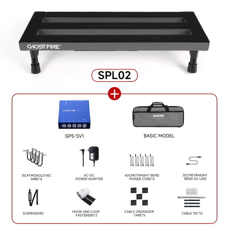 Ghost Fire S Series Ultra-Light Guitar Pedalboard + Free Deluxe