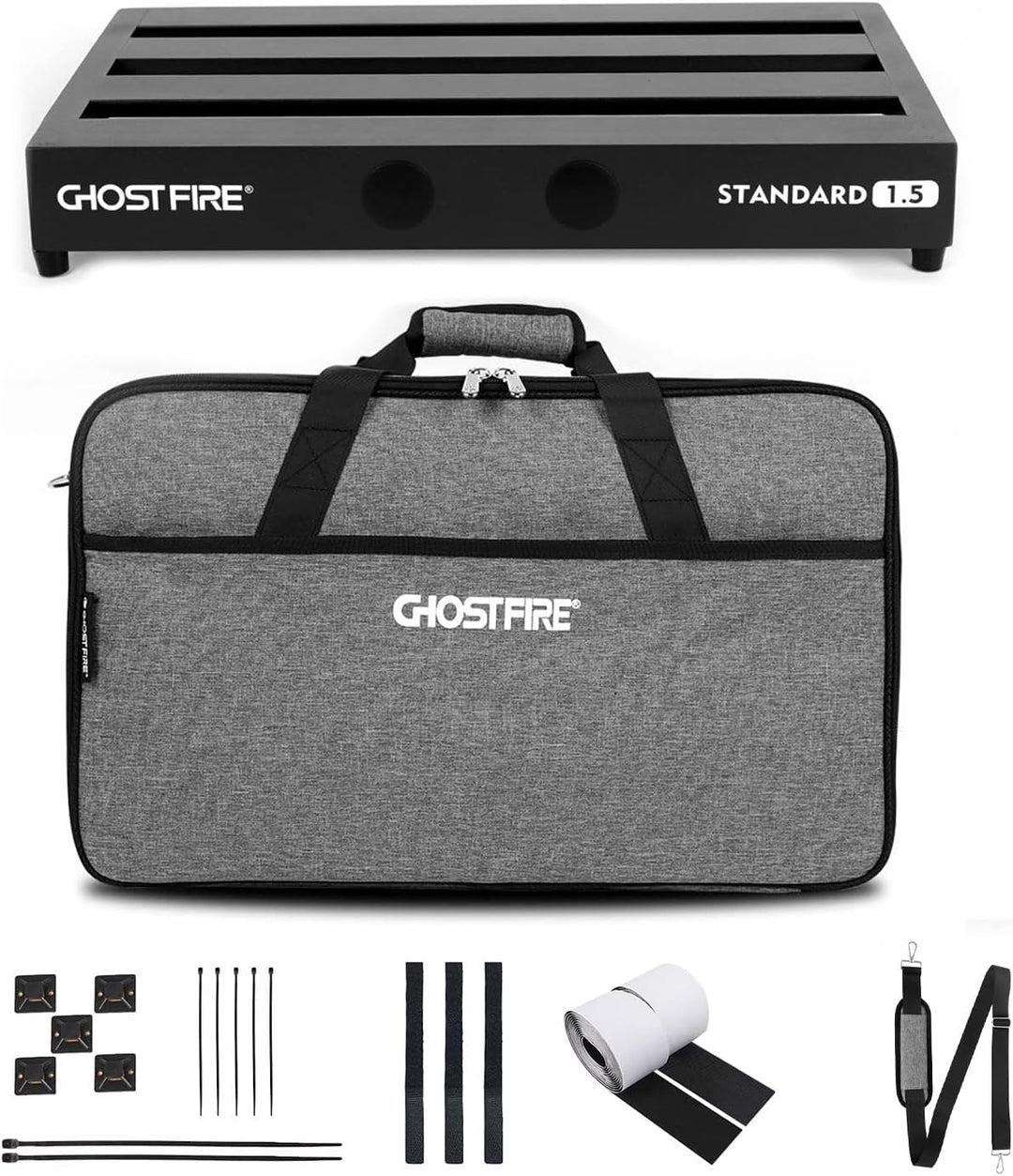 🎁Halloween Exclusive: Limited Time 49% OFF🔥Ghost Fire Guitar Pedal Board Aluminum Alloy Effect Pedalboard with Carry Bag（V series）