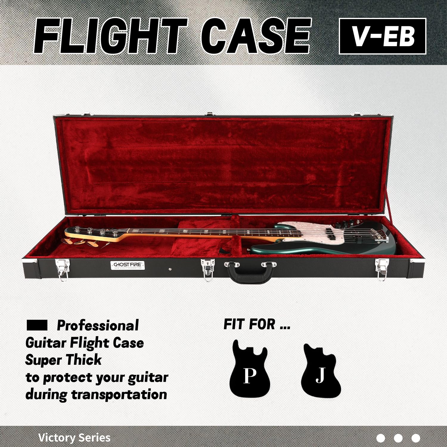 GHOSTFIRE Wooden Hard-Shell Cases LesPaul Guitar Case Super thick fit LP (LP) 並行輸入品 GHOSTFIRE Wooden Hard-Shell Cases Electric BASS Case Super thick fit for  BASS (V-EB)