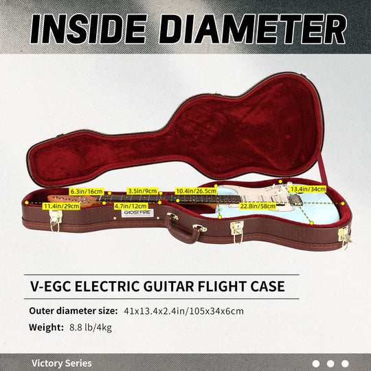 GHOSTFIRE Hard-Shell Cases Electric Guitars Case Super thick fit ST (V-EGC)