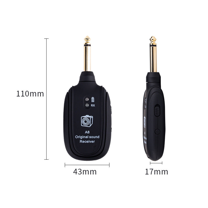A8+ 3rd Gen UHF Wireless Guitar System (2-Pack) – 20Hz–20kHz Low-Latency Transmitter & Receiver for Electric Guitar, Bass & Violin